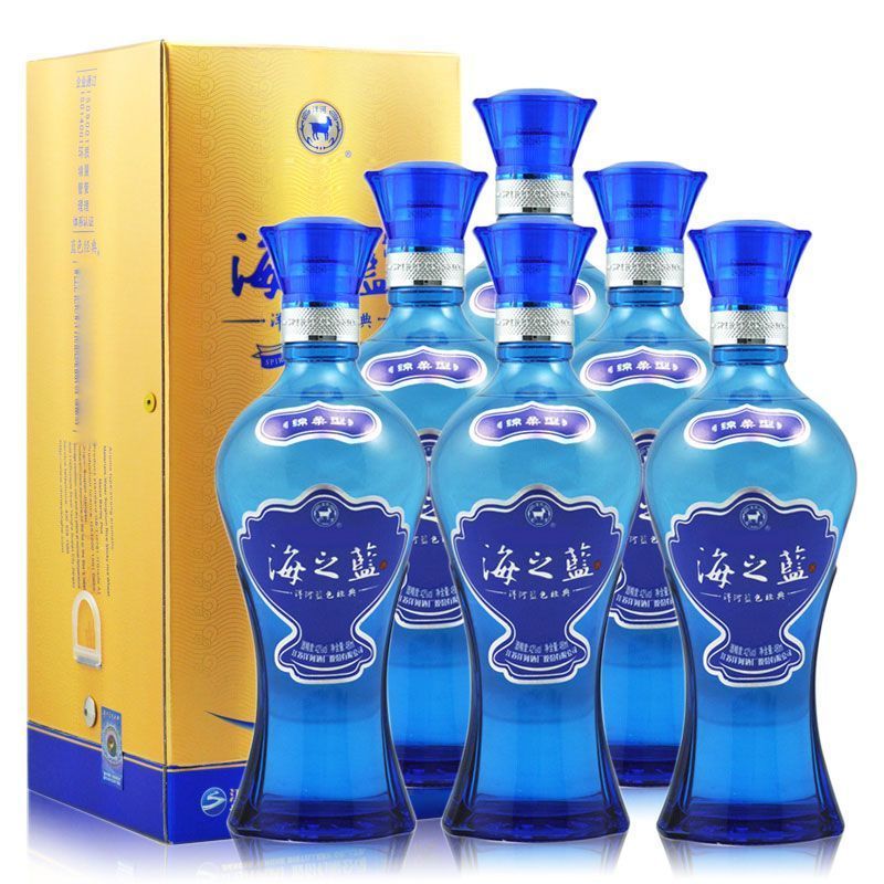 洋河蓝色经典海之蓝42度480ml*6瓶正品浓香白酒口感绵柔
