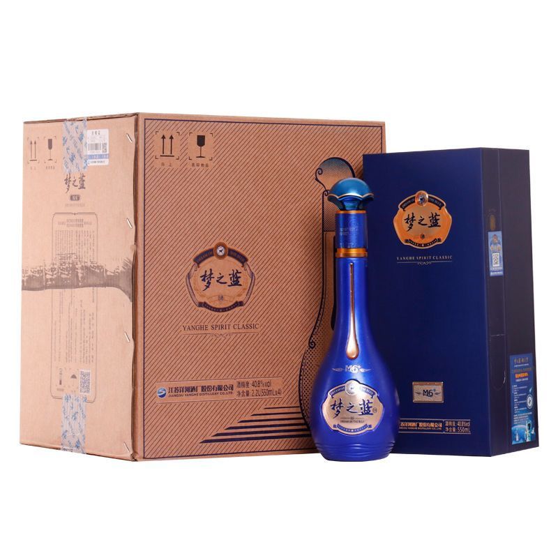 洋河梦之蓝M6+40.8度550ml*4瓶整箱装绵柔口感浓香