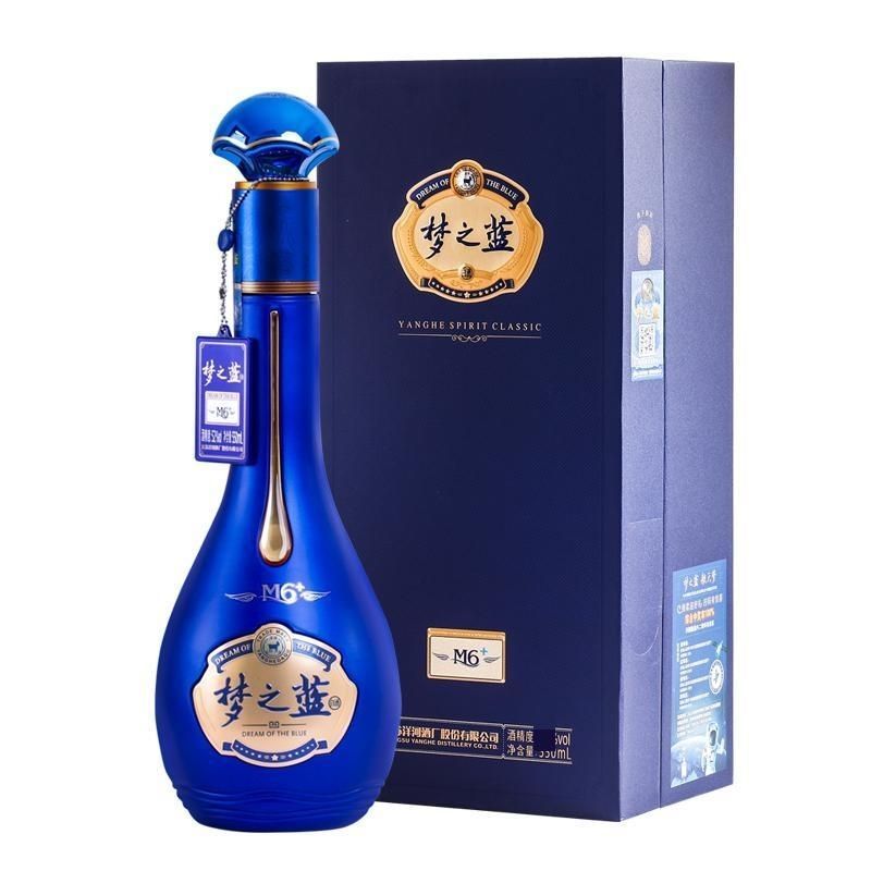 洋河蓝色经典梦之蓝M6+52度550ml毫升白酒高度。