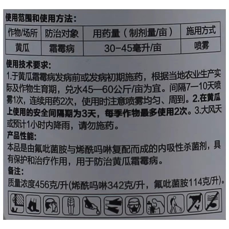 浙农霜翼双非40%氟吡菌胺烯酰吗啉黄瓜霜霉病专用农药杀菌