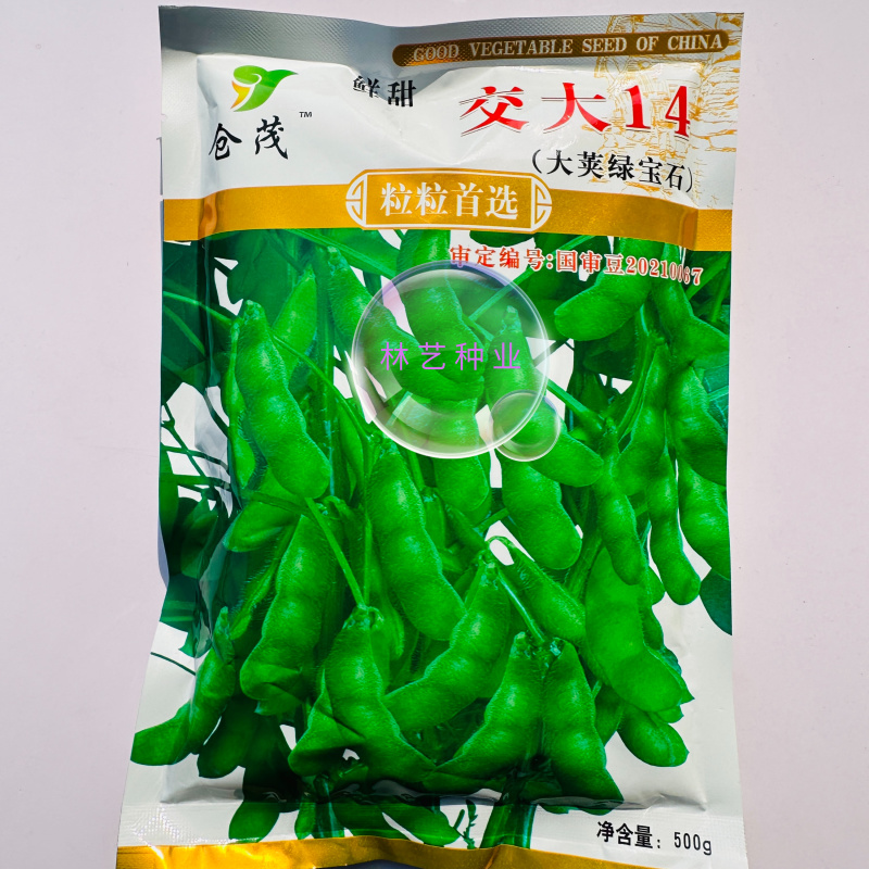 交大14大荚绿宝石毛豆种子原装包邮鲜食春大豆种子中晚熟