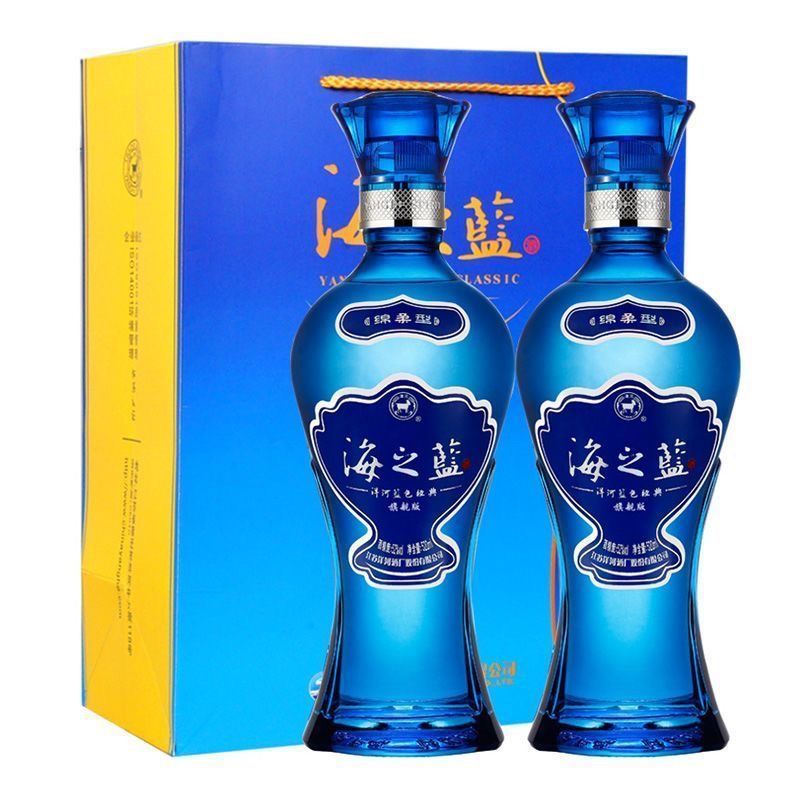 洋河海之蓝52度绵柔浓香型白酒送礼自饮白酒480mL*6