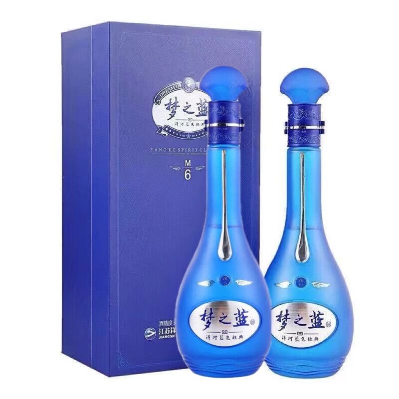 洋河梦之蓝M6+白酒52度绵柔浓香型白酒500ml*4瓶装宴