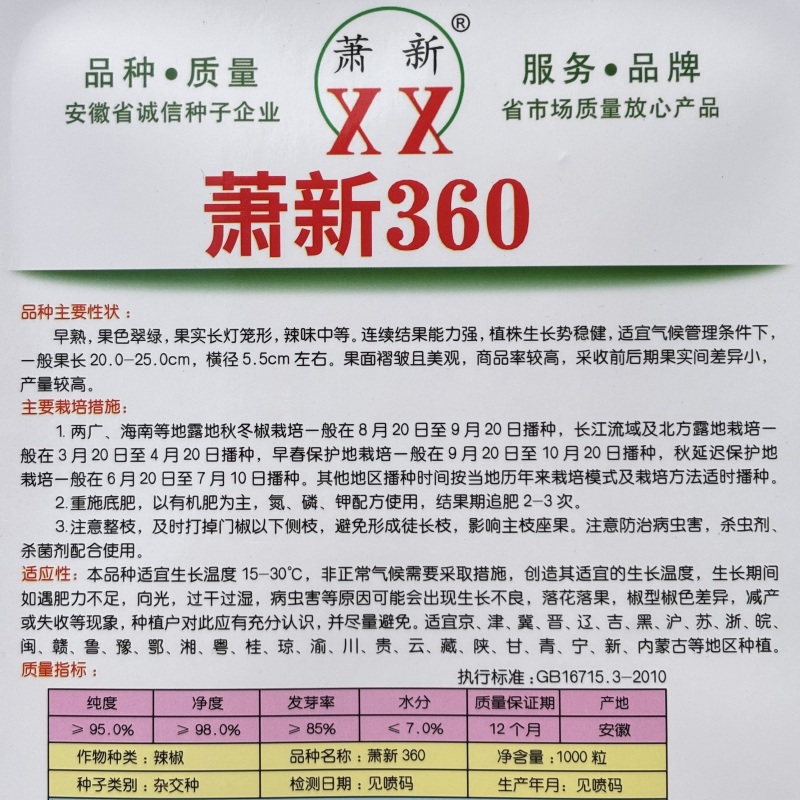 萧新360大果灯笼泡椒种子早熟中辣薄皮椒顺直高产基地专用