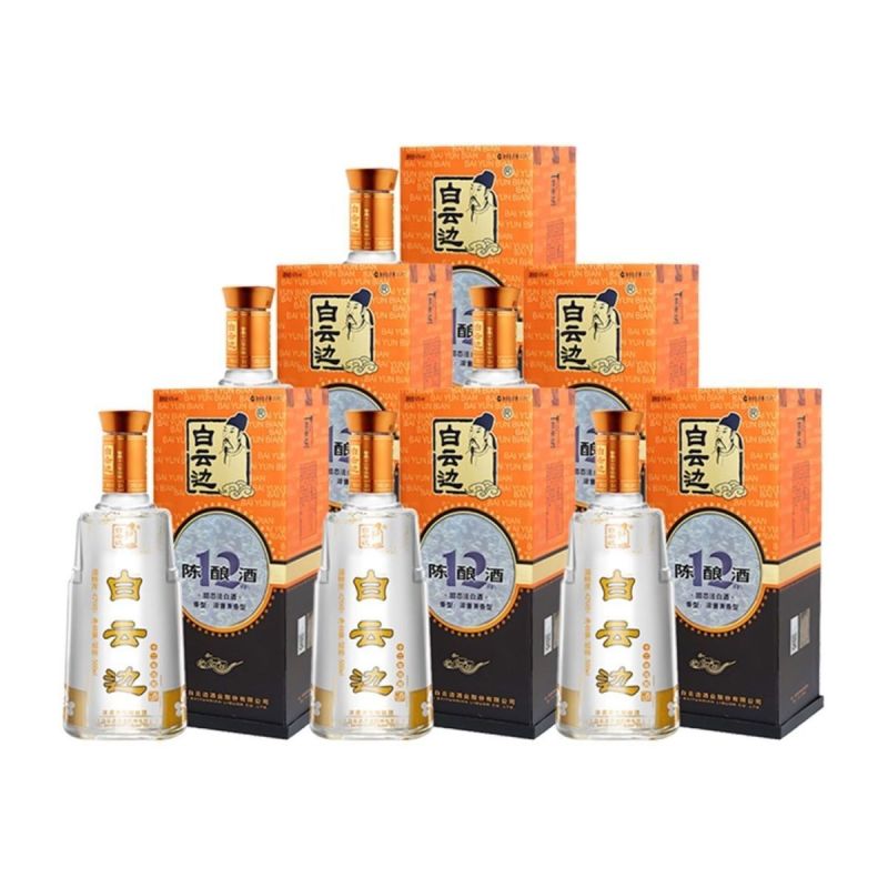 白云边12年陈42度兼香型白酒500ml*6瓶送礼整箱。