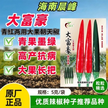 大富豪朝天椒种子青红两用大果长把早熟硬果顺直辣椒种籽抗病