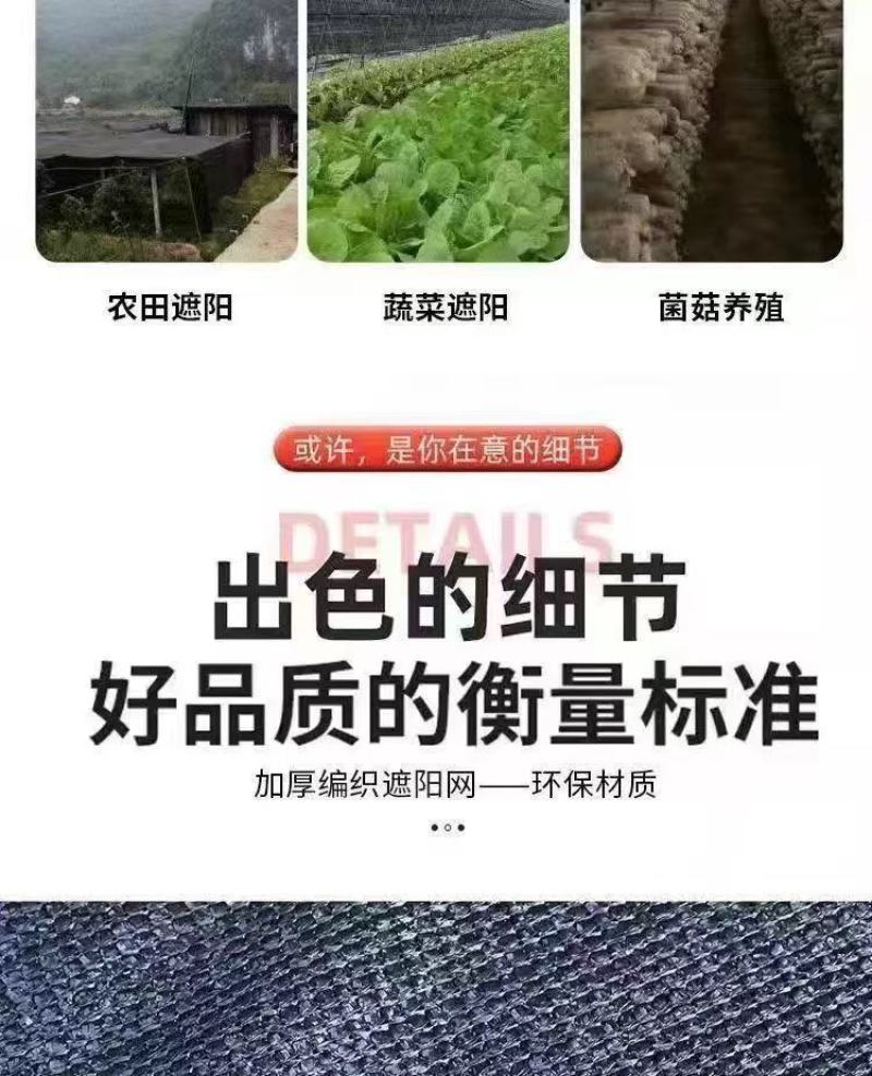 黑色遮阳防晒网加密加厚农用大棚庭院遮阴隔热网家用户外防尘