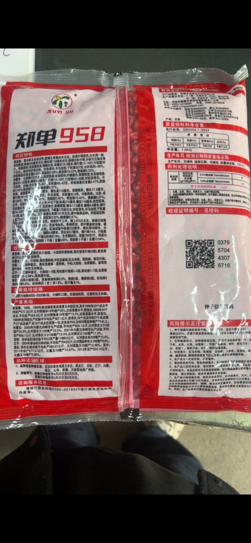 【正宗新货】郑单958玉米种子进口种衣剂高纯度