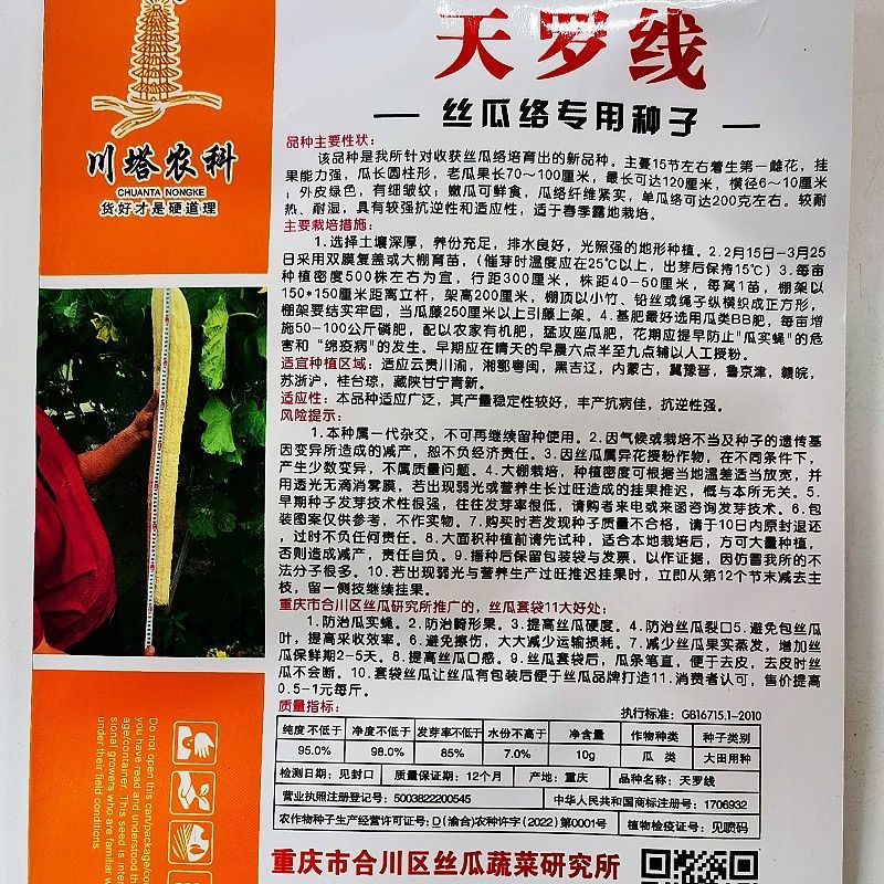 丝瓜络种子川塔农科天罗线丝瓜络专用种子嫩瓜可鲜食