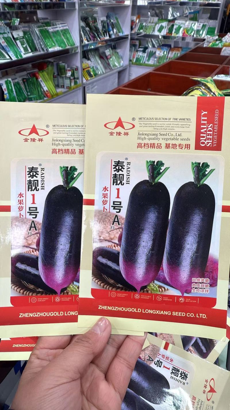 泰靓1号水果冰淇淋萝卜种子甜脆超甜水果萝卜种子紫皮红