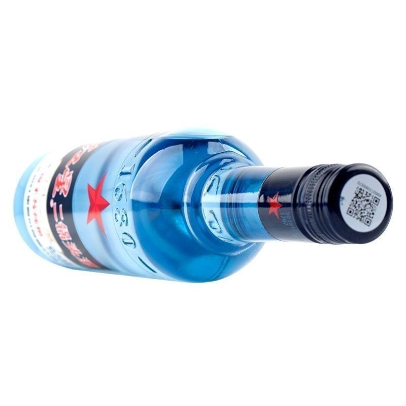 北京产地红星二锅头蓝瓶绵柔8纯粮清香型白酒43度750ml