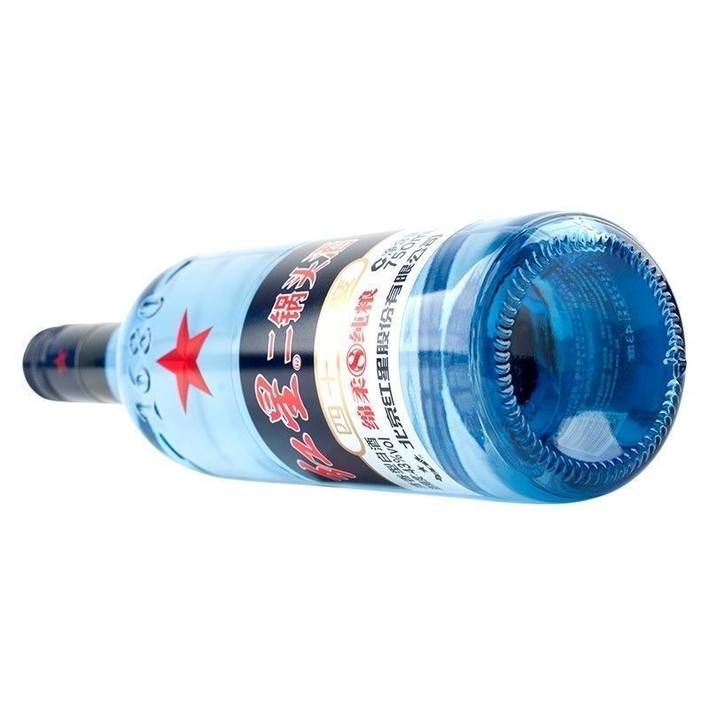 北京产地红星二锅头蓝瓶绵柔8纯粮清香型白酒43度750ml