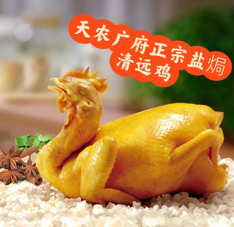 山野云陵农场整只广式盐焗鸡750g*2袋农家土鸡肉生鲜冷