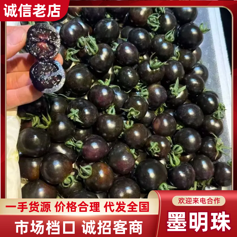 寿光产地直供墨明珠圣女果黑珍珠鲜果应季批发货源充足