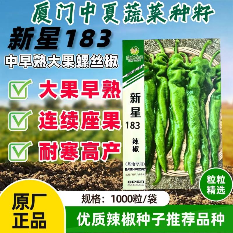 福螺19早熟超大果螺丝椒种籽春秋播种耐寒抗逆高产羊角椒