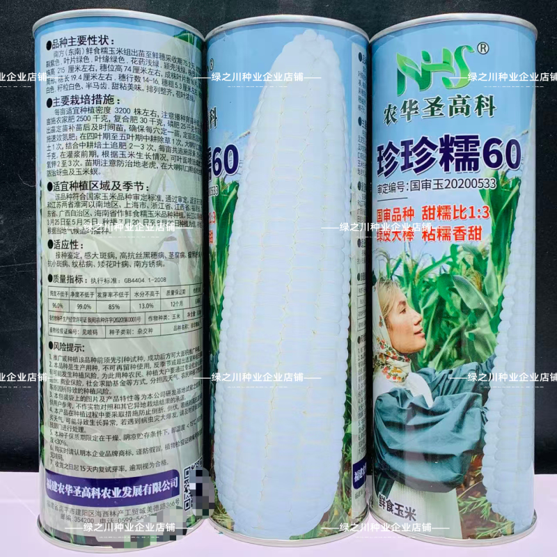 珍珍糯60玉米种子粘糯香甜鲜食玉米种籽绿皮大棒甜糯玉米种