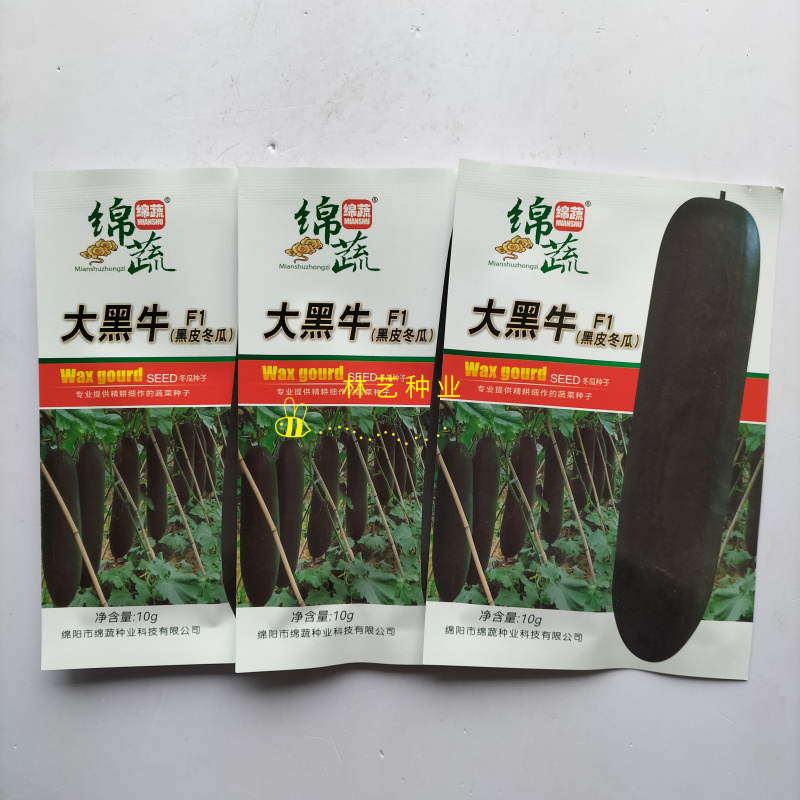 绵蔬大黑牛F1黑皮冬瓜种子炮弹型肉厚空腔小高产抗病四季蔬