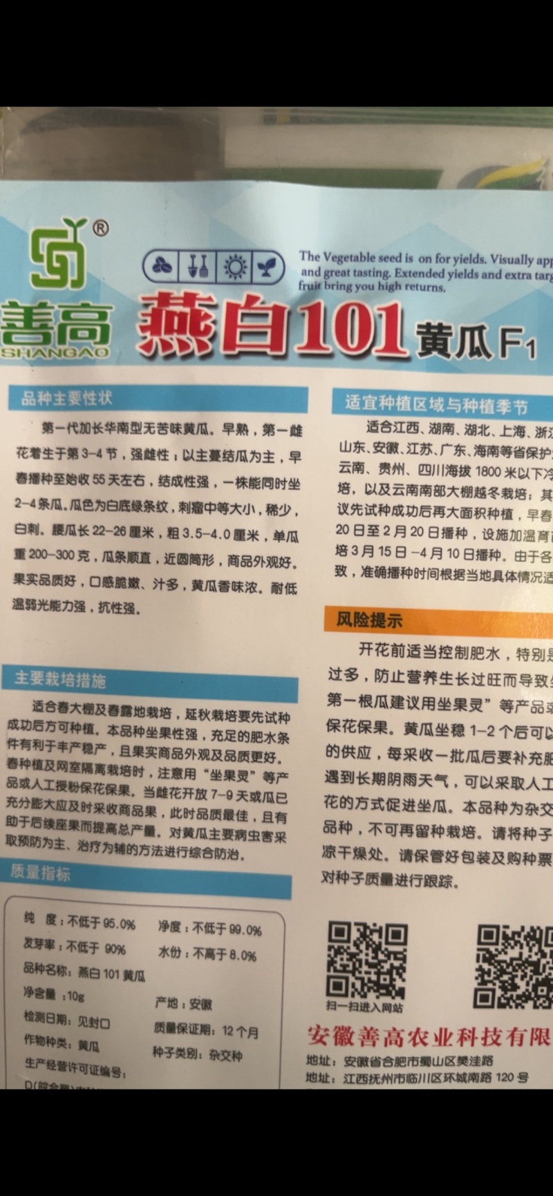 善白101黄瓜加长型