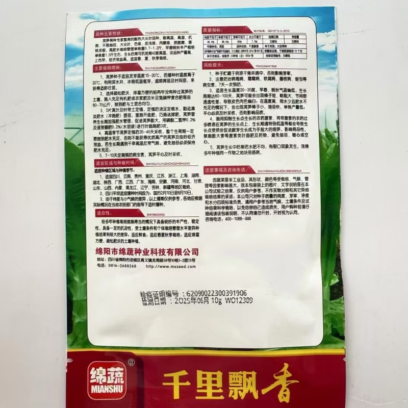 千里飘香莴笋种子尖叶窝笋莴苣菜种籽耐热高温四川春夏秋季蔬