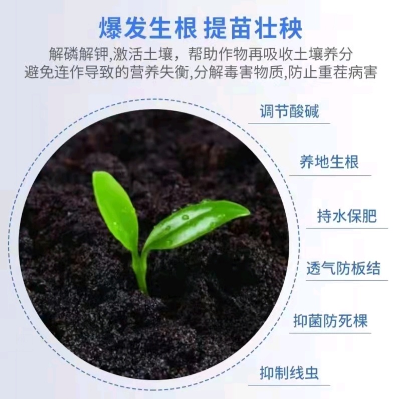 黄腐酸钾微生物菌剂活性菌2亿促生根抗重茬改土壤提地温