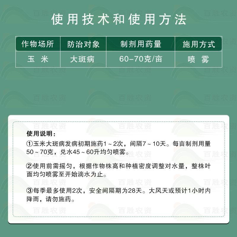 一帆18.7%丙环嘧菌酯玉米大斑病丙环唑嘧菌酯农药