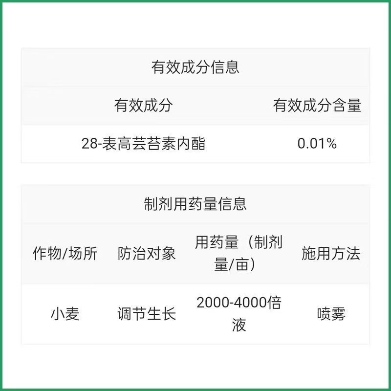 贵合喷施德28表高芸苔素内脂正品小麦调节生长植物农药调节
