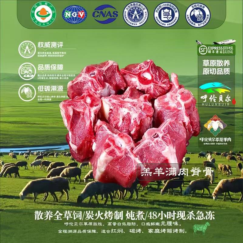 羊脊骨满肉4-6月羔羊呼伦贝尔全草溯源牛羊肉