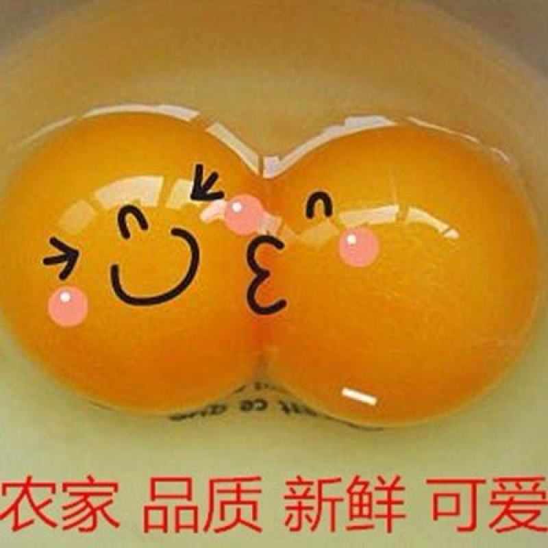 批发新鲜双黄蛋双黄土鸡蛋草鸡蛋笨鸡蛋两个蛋黄双胞胎蛋