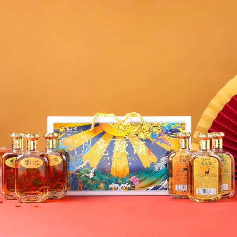 鹿鞭酒礼盒装鹿小宝滋补酒，42度º！125毫升×6瓶