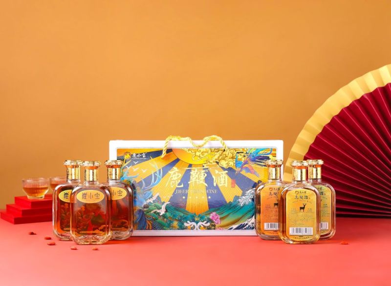 鹿鞭酒礼盒装鹿小宝滋补酒，42度º！125毫升×6瓶