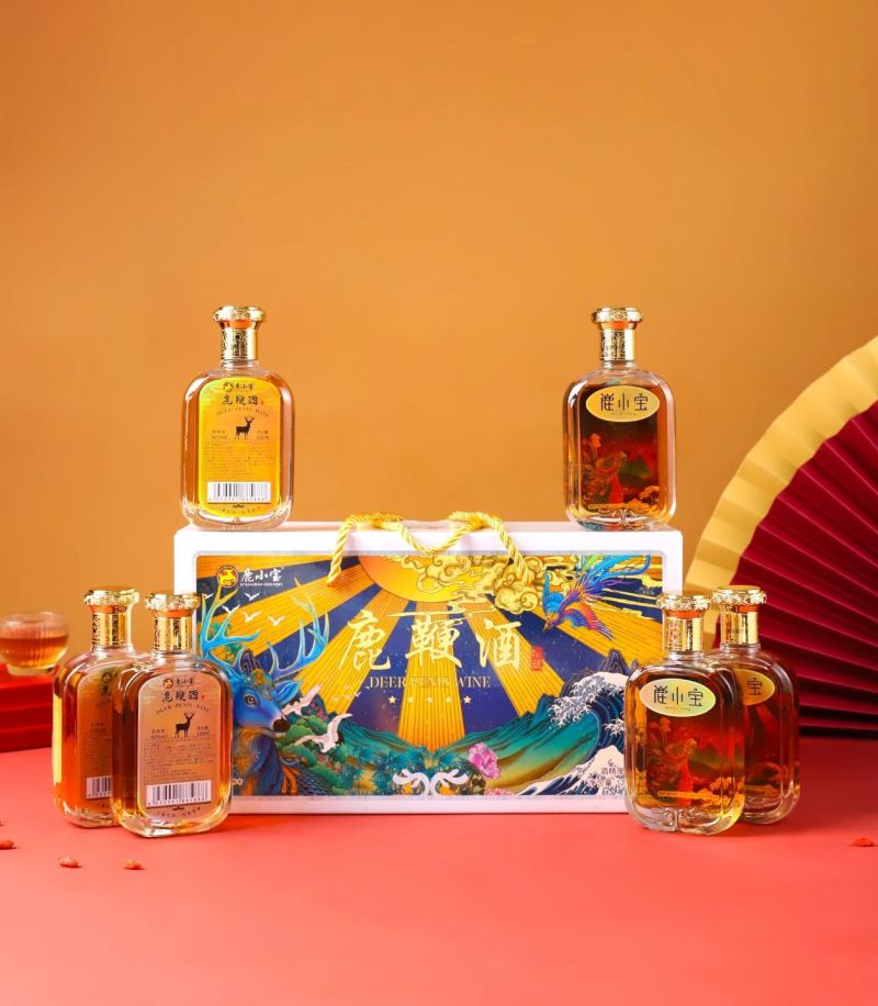 鹿鞭酒礼盒装鹿小宝滋补酒，42度º！125毫升×6瓶