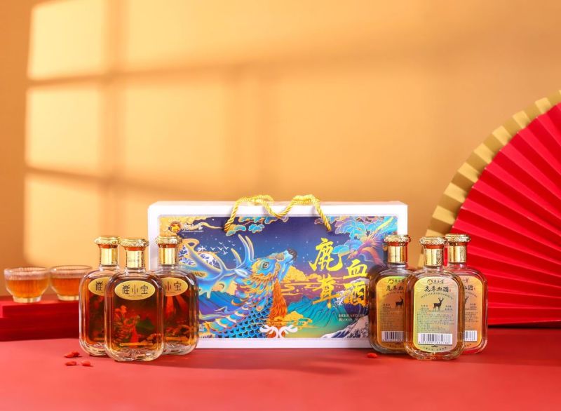 鹿鞭酒礼盒装鹿小宝滋补酒，42度º！125毫升×6瓶