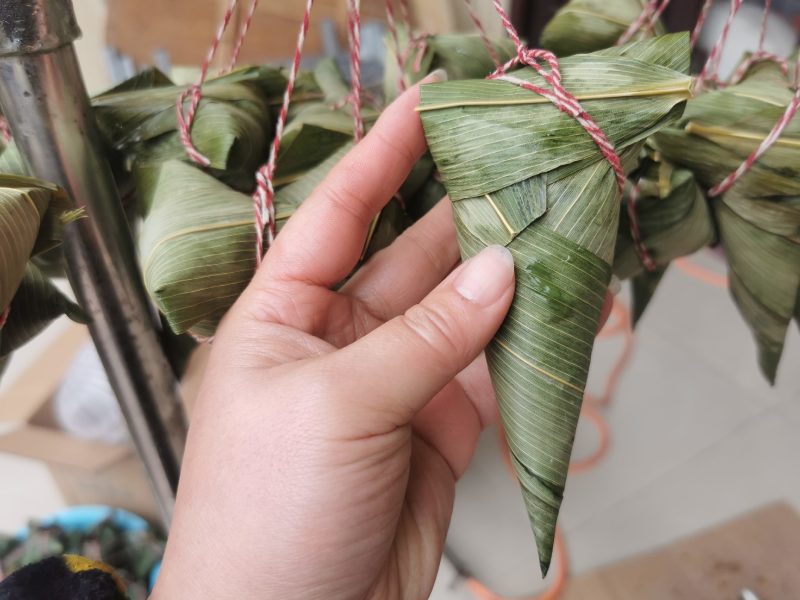 麻红豆腊肉粽