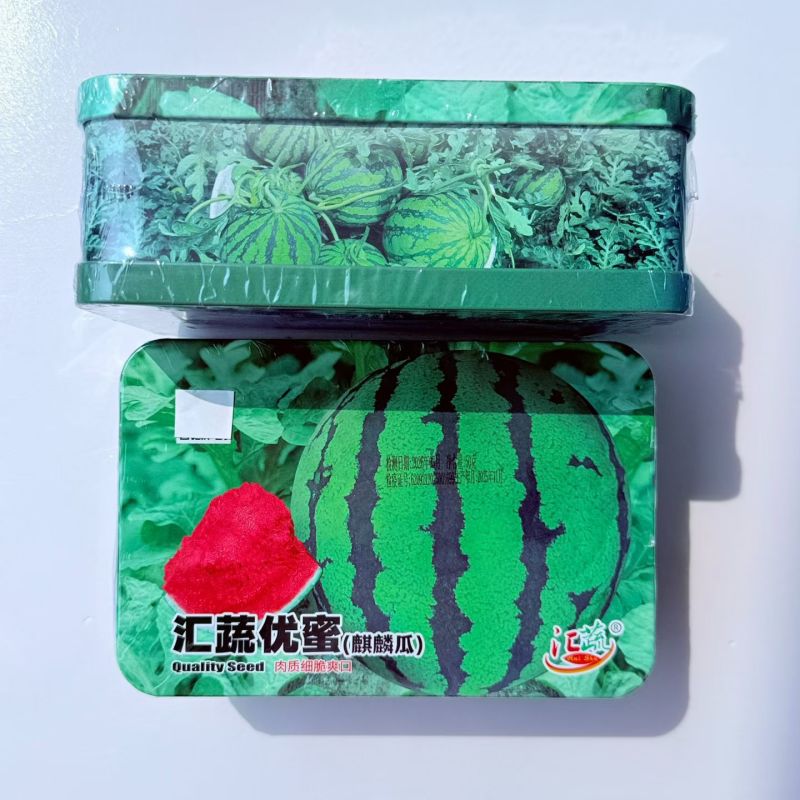 汇疏优蜜麒麟耐裂,耐炸懒汉超甜大果西瓜,果实圆球形麒麟