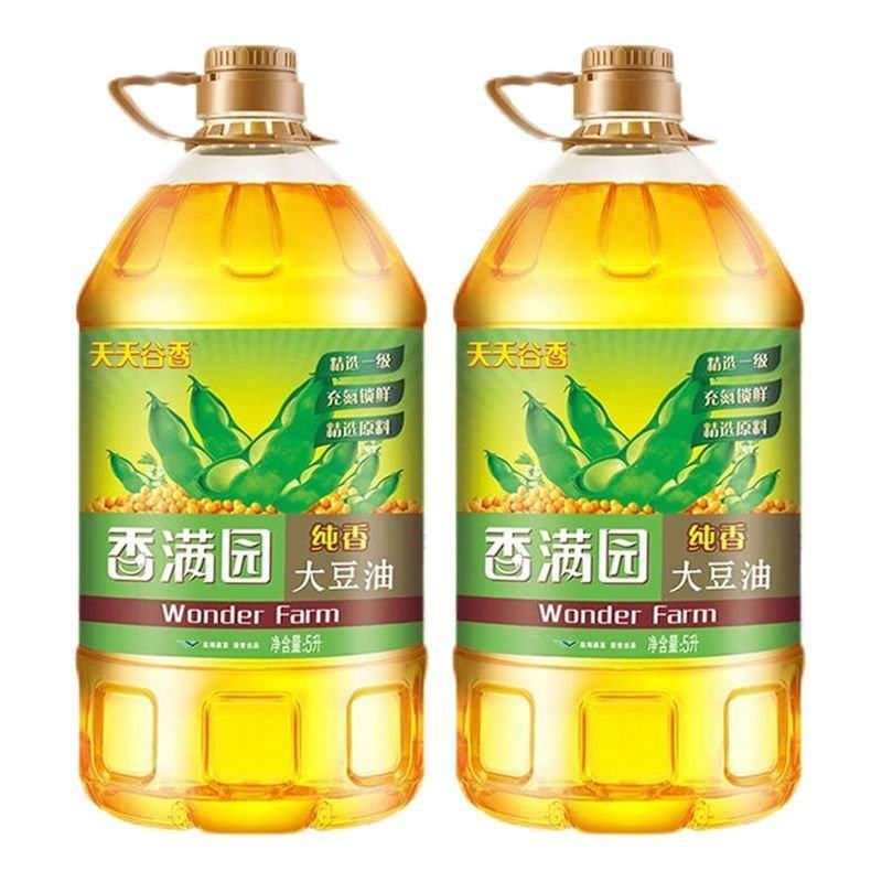 香满园天天谷香纯香大豆油5L*2桶食用大豆油家庭装