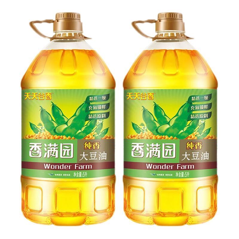 香满园天天谷香纯香大豆油5L*2桶食用大豆油家庭装