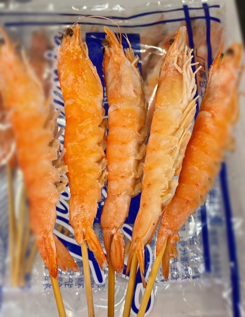 单冻红虾串