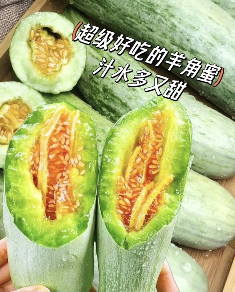 甜瓜羊角蜜甜瓜脆甜多汁现摘现发支持一件代发电商超市
