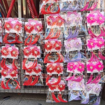蕾丝沙网纯手工制作新年发夹