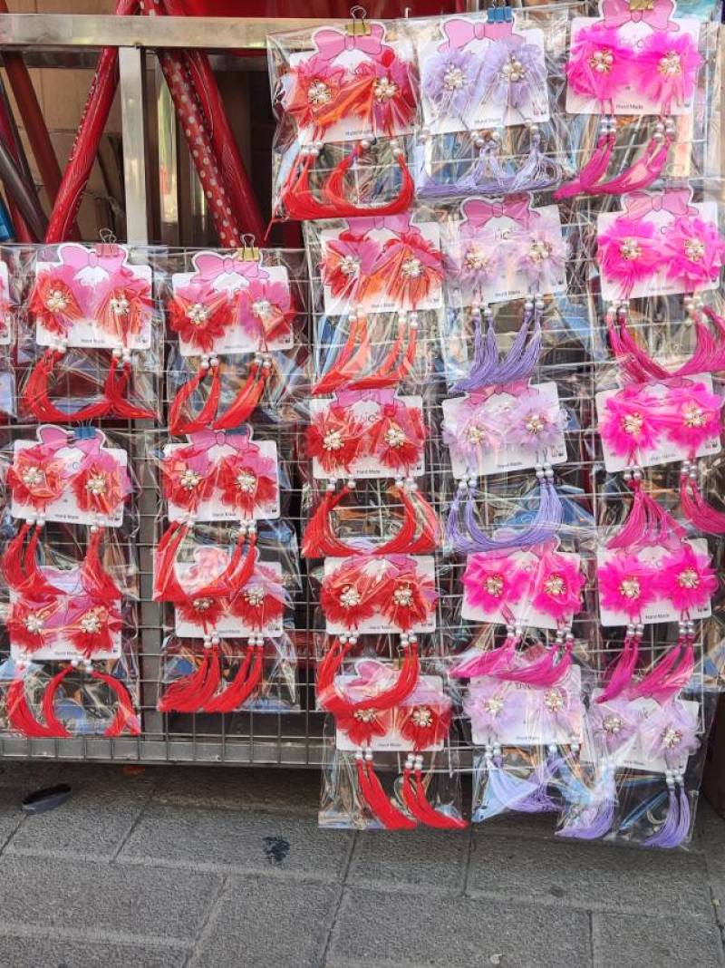 蕾丝沙网纯手工制作新年发夹
