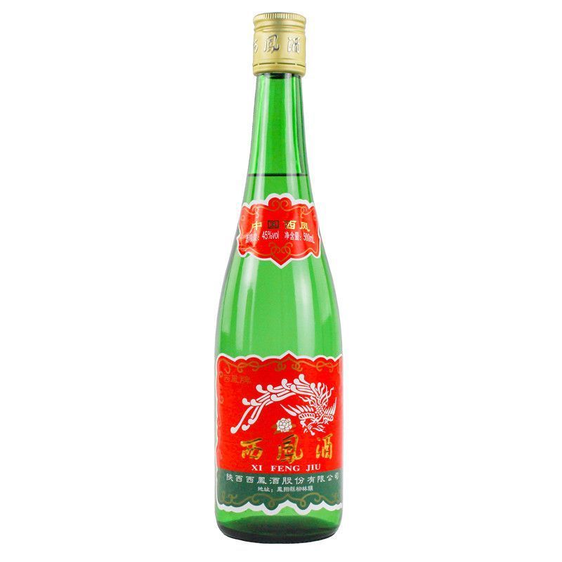 陕西西凤酒高脖绿瓶45度500ml整箱12瓶装凤香型白酒西风