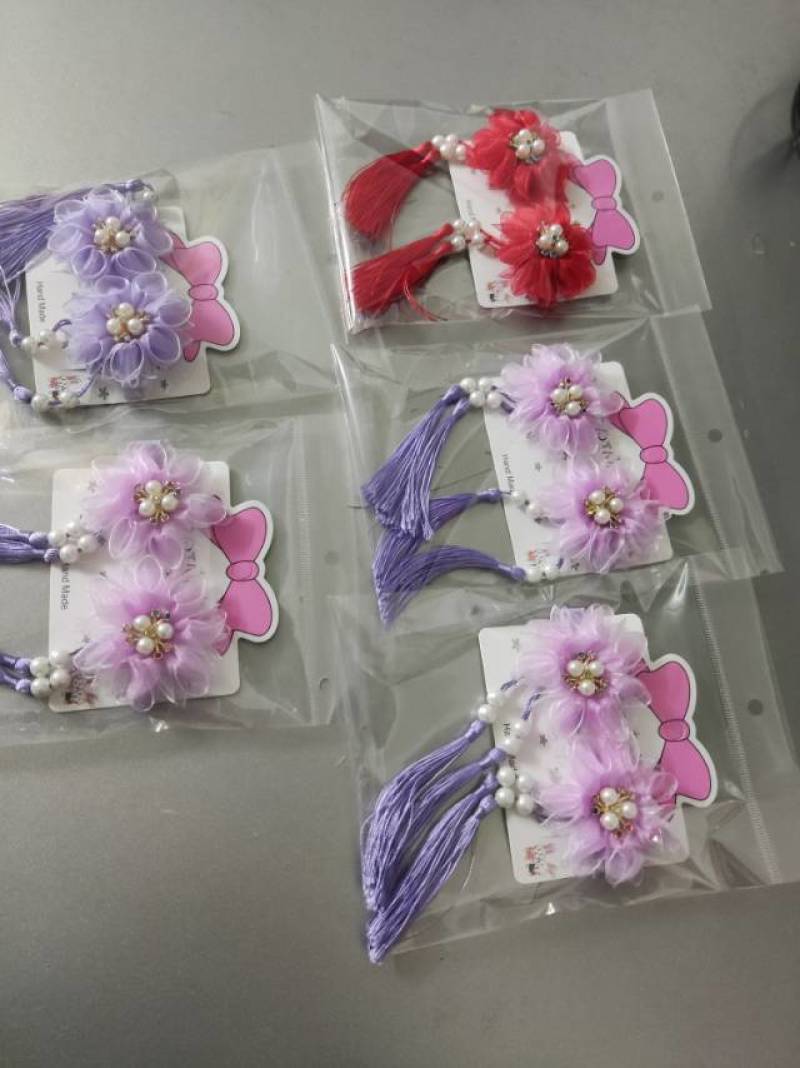 蕾丝沙网纯手工制作新年发夹