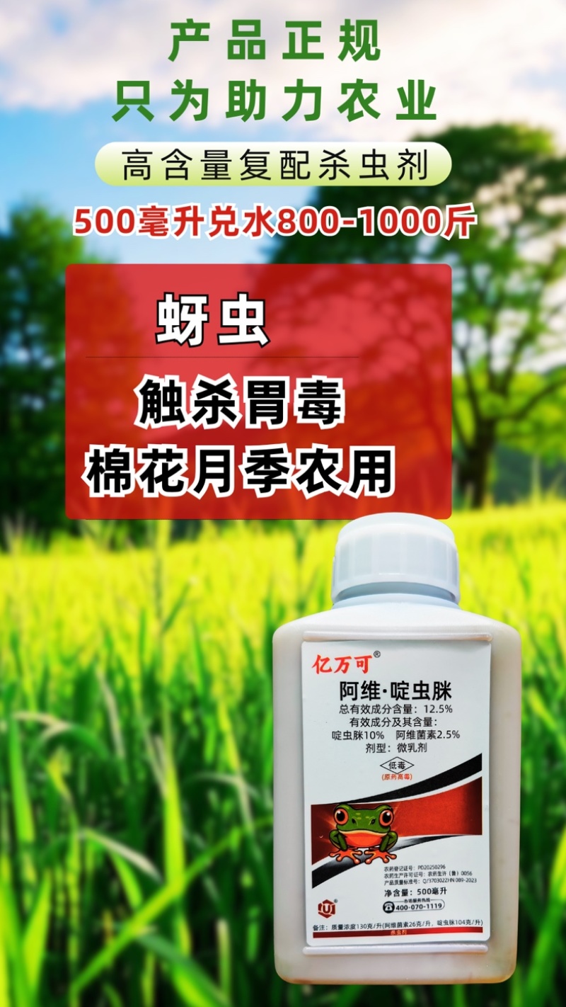 12.5%阿维啶虫脒杀虫剂蚜虫刺吸类害虫虫卵双打正品