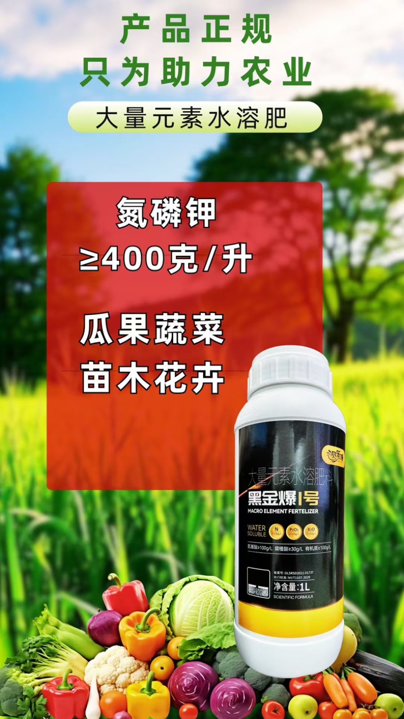 贝乐康黑金爆氮磷钾大量元素绿叶壮果促花促长果树蔬菜