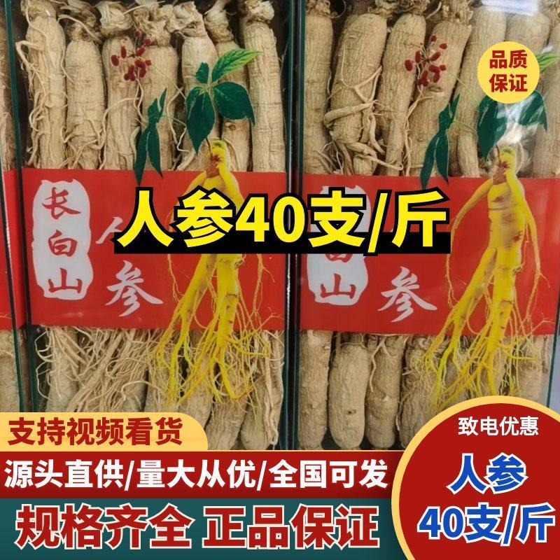 40支一斤整支干人参东北白参足干货煲汤泡酒量大