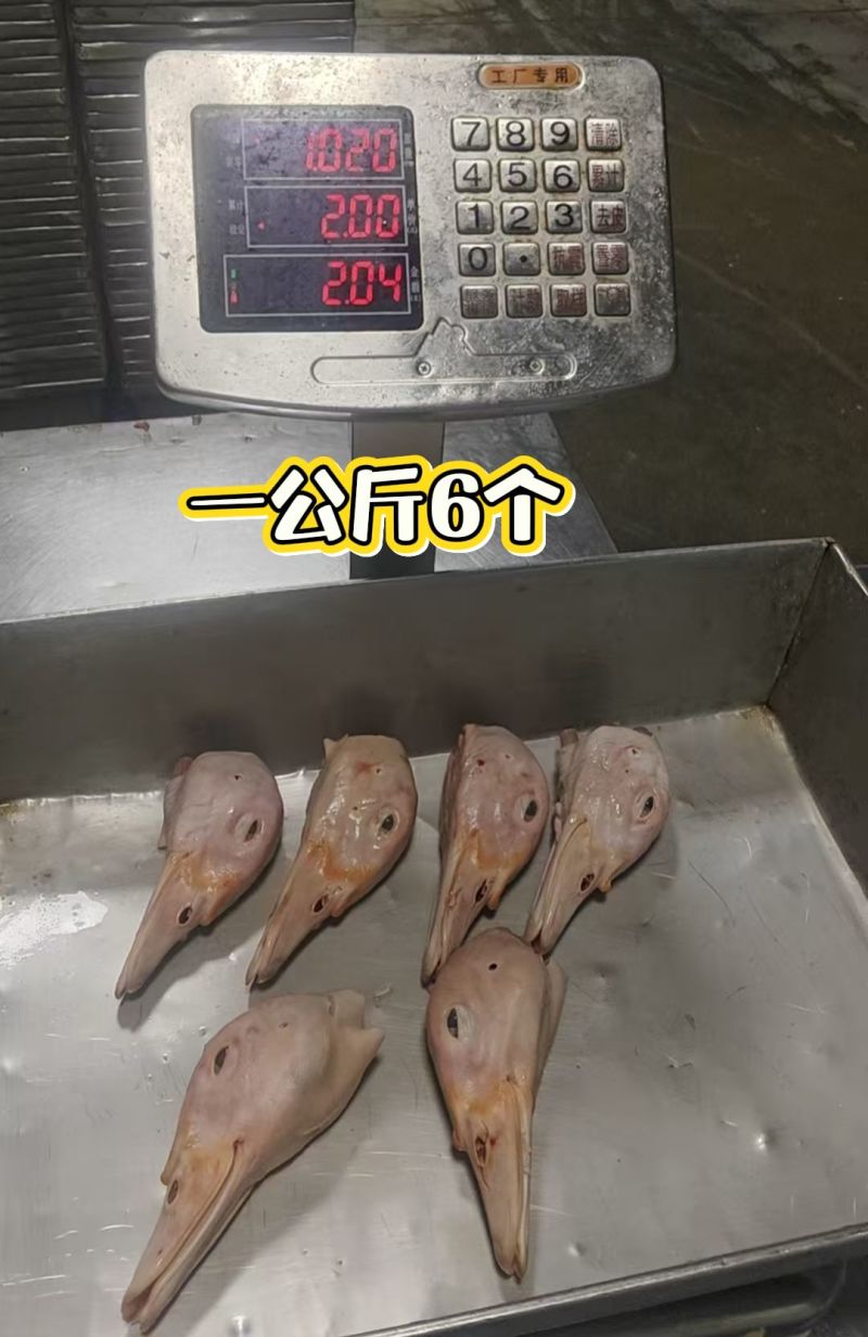 带舌番鸭头，一公斤6个