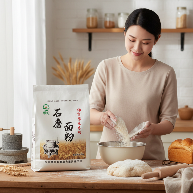 石磨面粉***无提取保留小麦胚芽和麦芯农村自磨面粉老味面