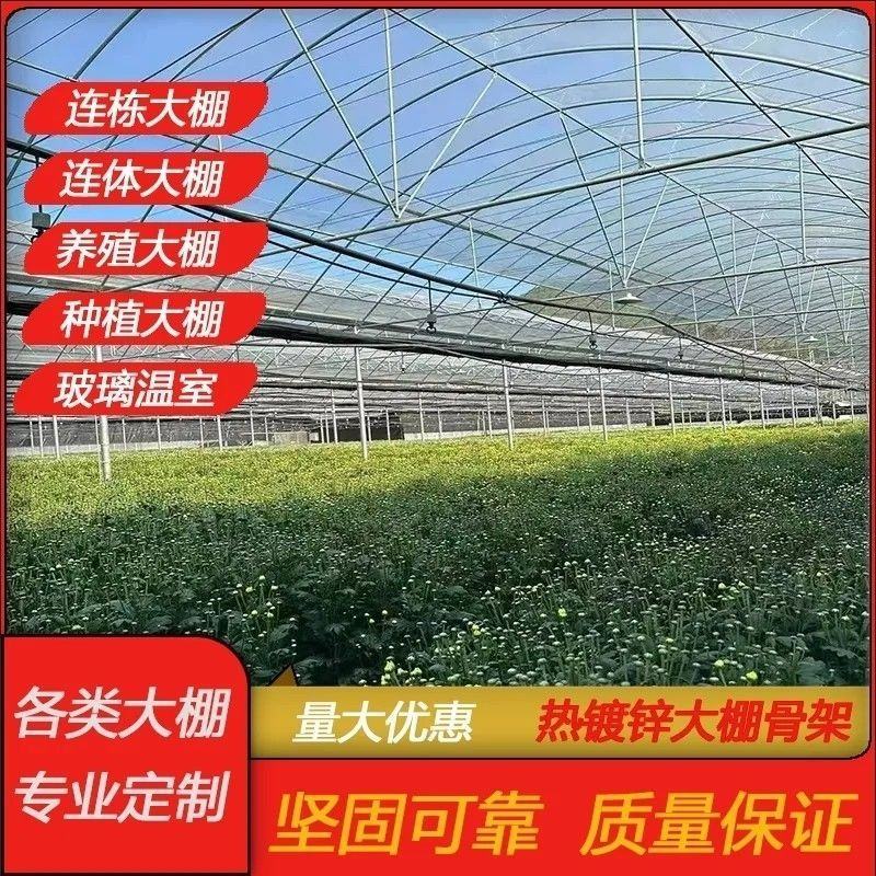 大棚钢管骨架椭圆管连栋温室制作养殖牛羊大棚蔬菜种植棚钢管