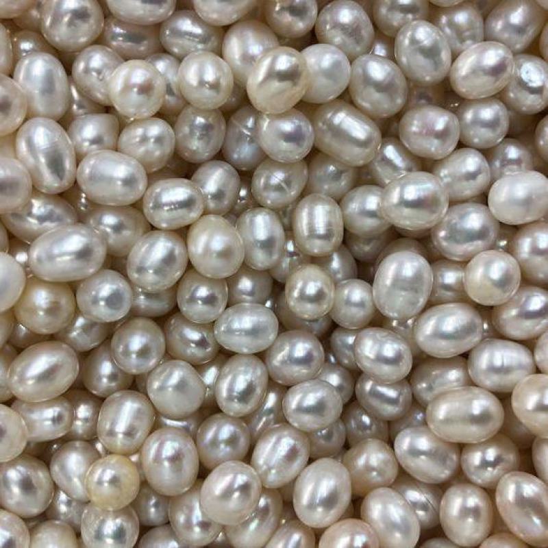 天然珍珠散珠称斤米珠diy手工项链手链面膜批发零售