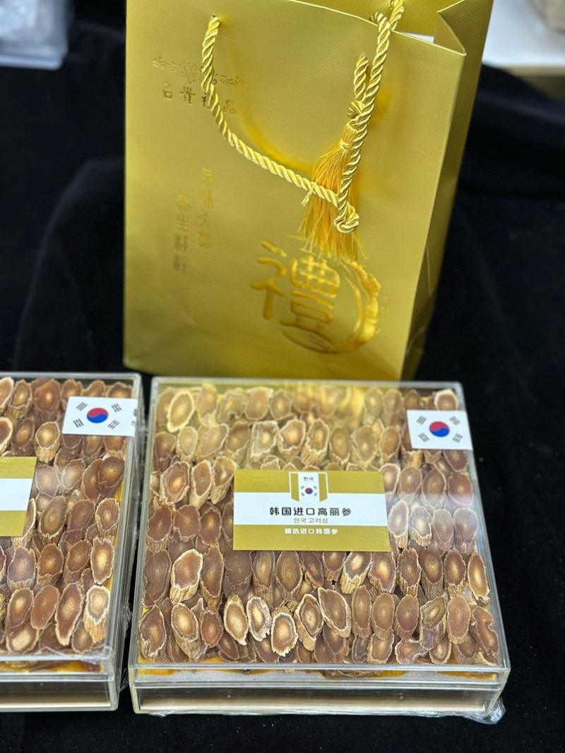 高丽参纯手工切片正品韩国250克／盒菊花纹批发价